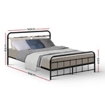 Bed Frame Metal Frames Leo - Double (Black)