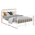 Metal Bed Frame Double Size White