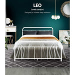 Bed Frame Metal Frames Leo - Double (White)