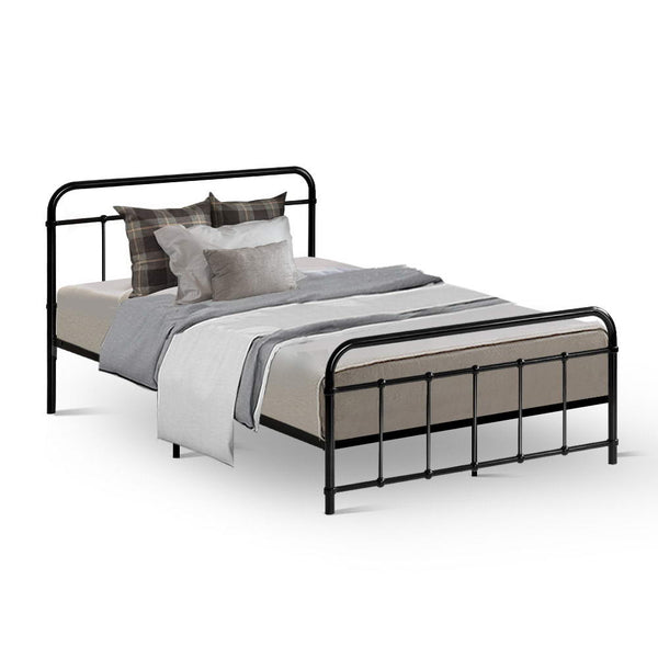  Bed Frame Metal Frames Leo - King Single(Black)