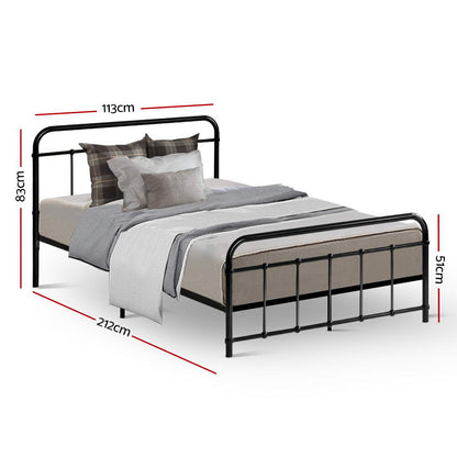 Bed Frame Metal Bed Frame LEO - King Single(Black)