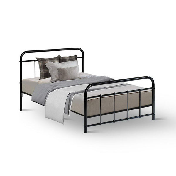  Bed Frame Metal Frames Leo - Single (Black)