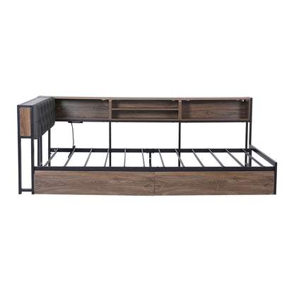 Single Bed Frame With Drawers 190x90cm
