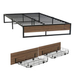 Double Bed Frame 2 Drawers Storage Metal | HomeAndLiving