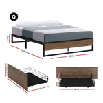 Queen Bed Frame 2 Drawers Storage Metal | HomeAndLiving