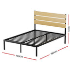 Bed Frame Double Size Metal Base Platform Foundation Black