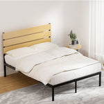 Bed Frame Double Size Metal Base Platform Foundation Black