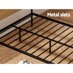 Bed Frame Double Size Metal Base Platform Foundation Black