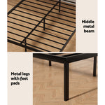 Bed Frame Double Size Metal Base Platform Foundation Black