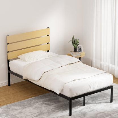 King Single/Queen Size Metal Bed Frame - Black