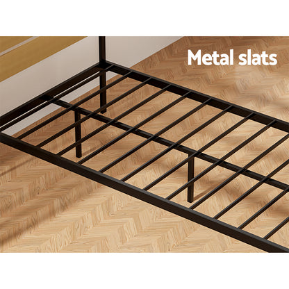 King Single/Queen Size Metal Bed Frame - Black