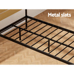 King Single/Queen Size Metal Bed Frame - Black