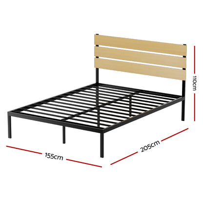 King Single/Queen Size Metal Bed Frame - Black