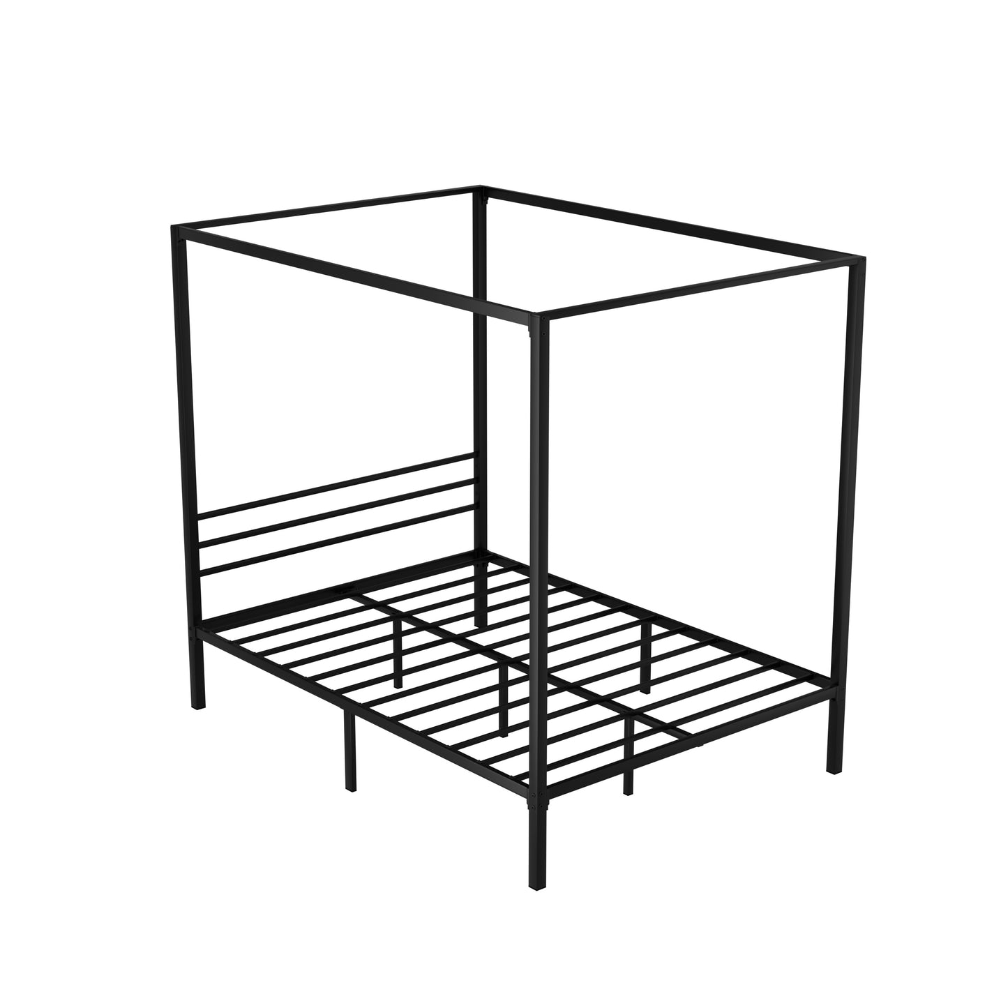 Double/Queen Metal Four-Poster Bed Frame - Black