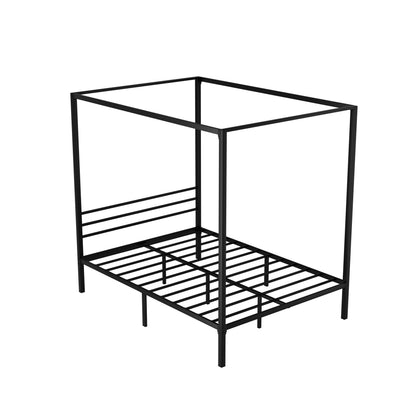 Double/Queen Metal Four-Poster Bed Frame - Black