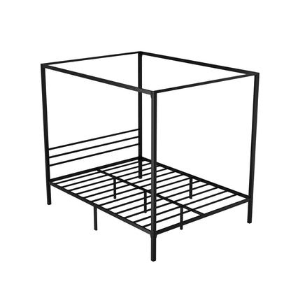 Double/Queen Metal Four-Poster Bed Frame - Black