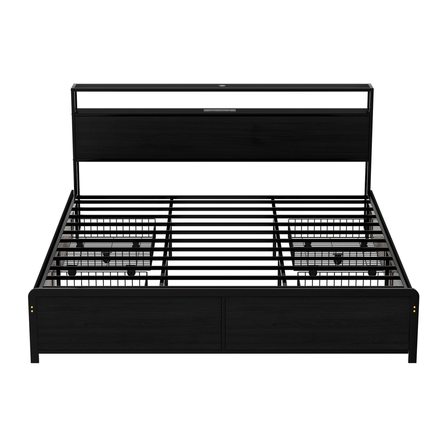 King Size Metal Bed Frame Storage 203x183cm