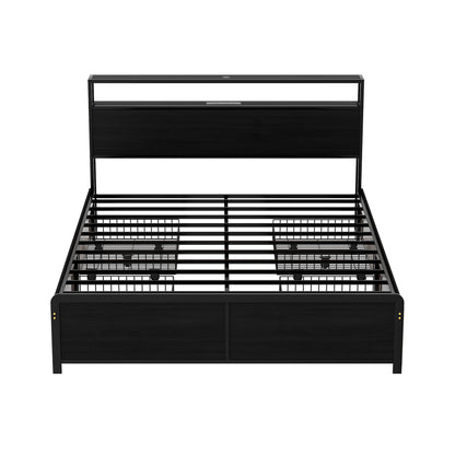 Queen Metal Bed Storage Frame 203x153cm