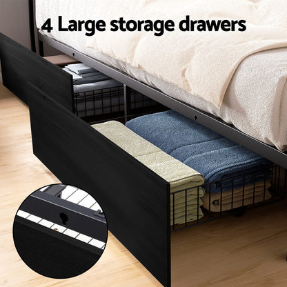 Queen Metal Bed Storage Frame 203x153cm