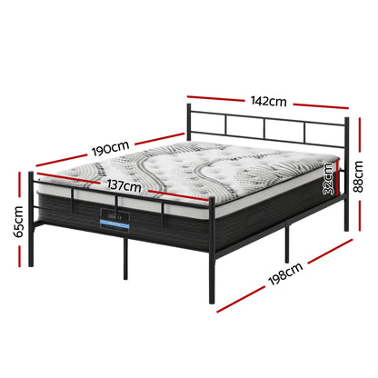 Double Bed Frame Metal Mattress Combo | HomeAndLiving