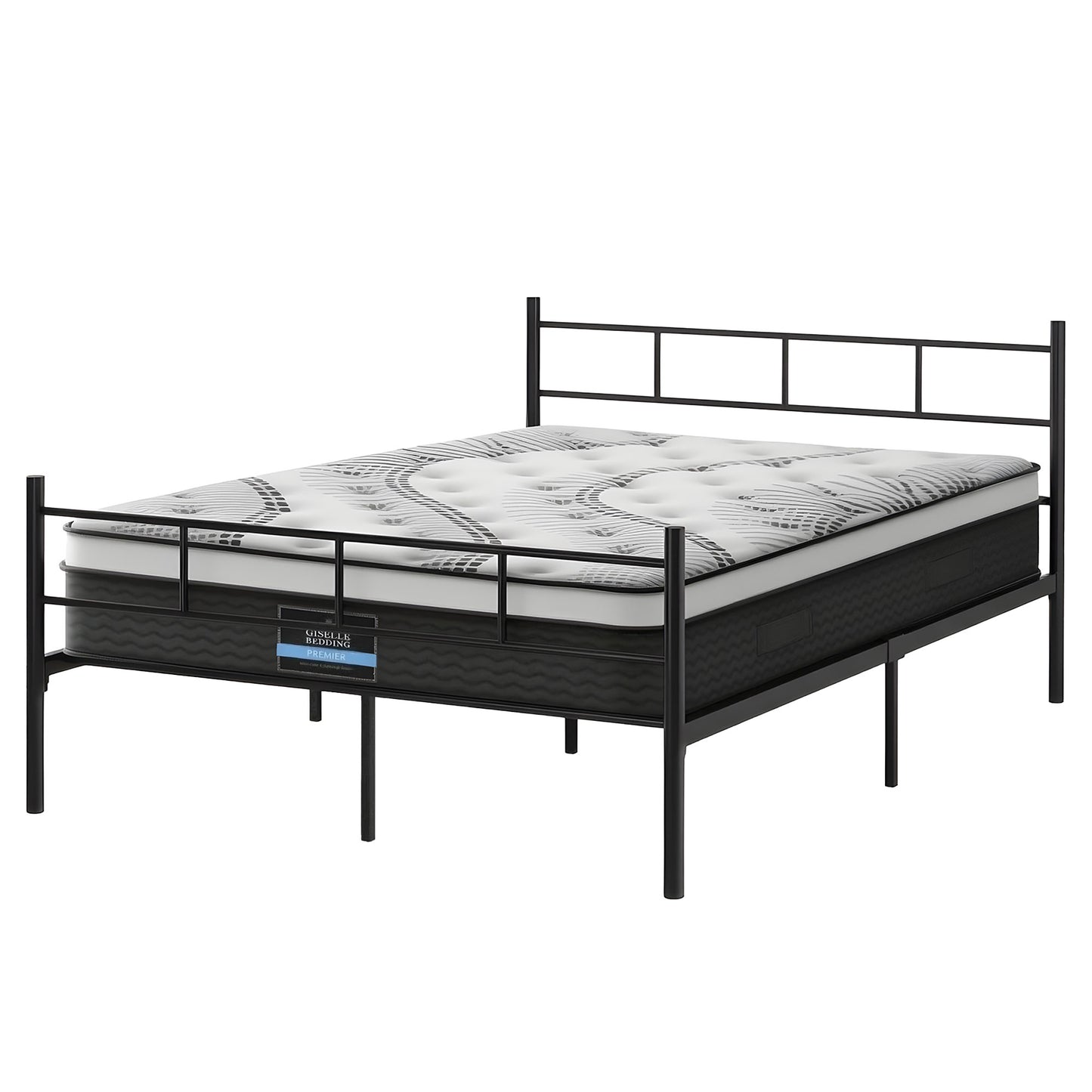 Double Bed Frame Metal Mattress Combo | HomeAndLiving