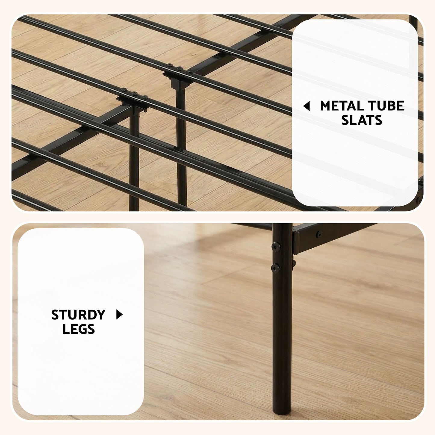 Double Bed Frame Metal Mattress Combo | HomeAndLiving