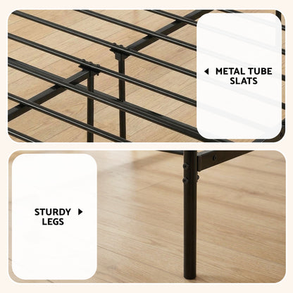 Double Bed Frame Metal Mattress Combo | HomeAndLiving