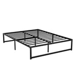 D/K/Q Size Metal Platform Bed Frame with Mattress - Black