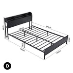 Double Bed Frame LED RGB Charging Station | HomeAndLiving