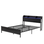 Queen Bed Frame RGB LED Charging Station | HomeAndLiving