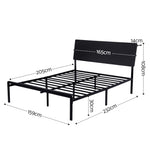 Queen LED Bed Frame Charging Station Black | HomeAndLiving