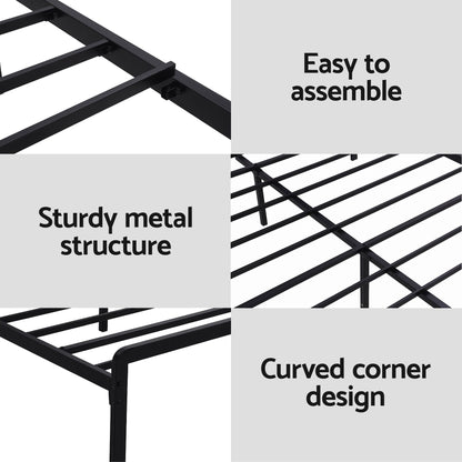 Queen LED Bed Frame Charging Station Black | HomeAndLiving - 7