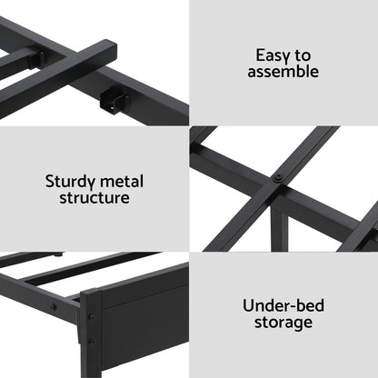 Double Bed Frame With Led Lighting 190x137cm