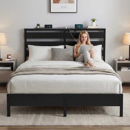 Double Bed Frame With Led Lighting 190x137cm