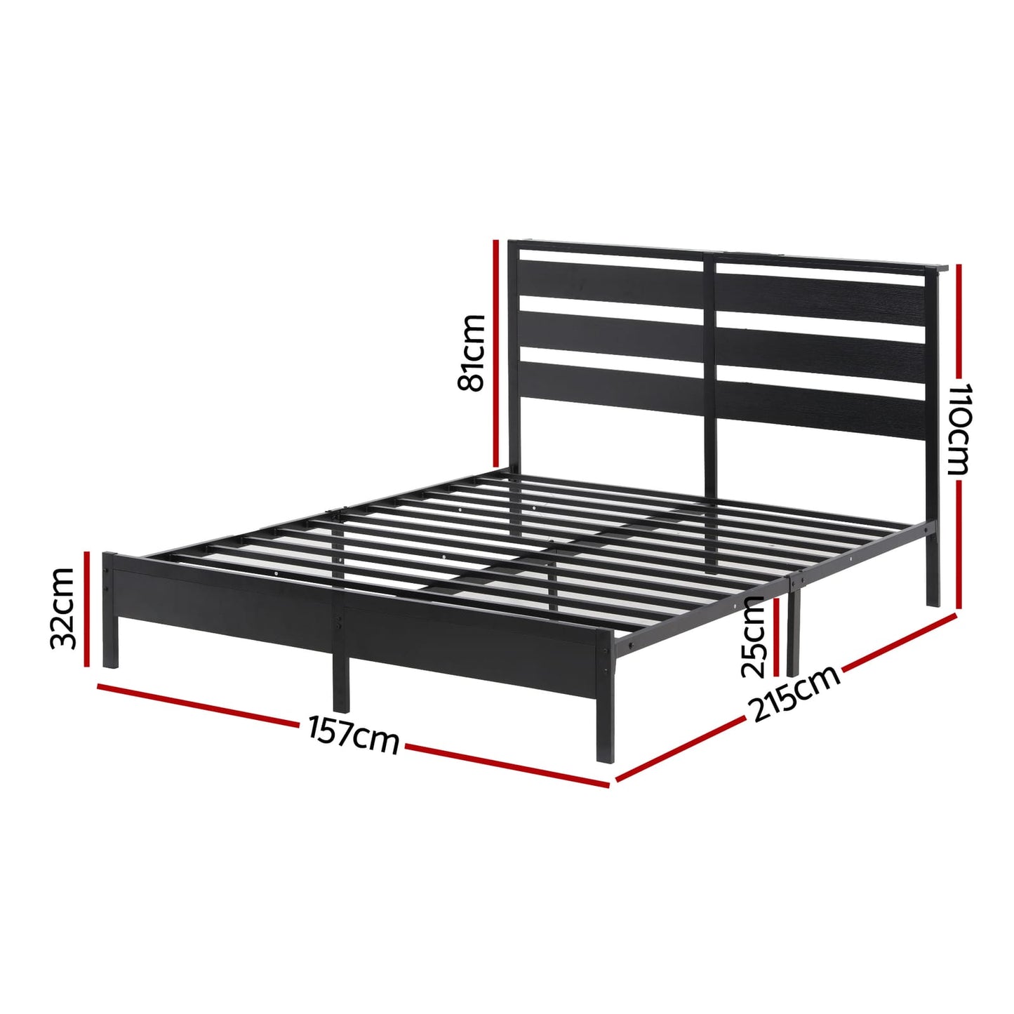 Queen Bed Frame With Led Lights 203x153cm