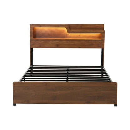 Double Bed Frame Metal Storage 190x137cm