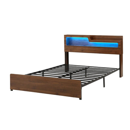 Double Bed Frame Metal Storage 190x137cm