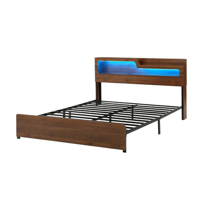 King Bed Frame Metal Storage 203x183cm
