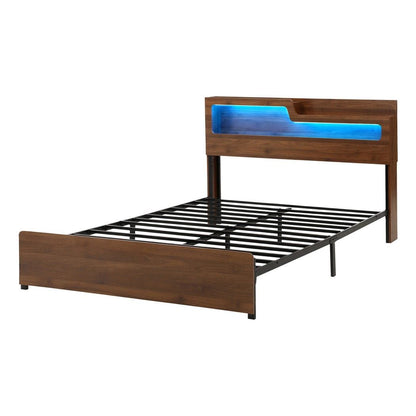 Queen Bed Frame Metal Storage 203x153cm