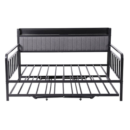 King Single Trundle Daybed LED Charging Station | HomeAndLiving - 4