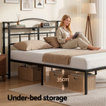 Double Bed Frame Charging Station Storage | HomeAndLiving