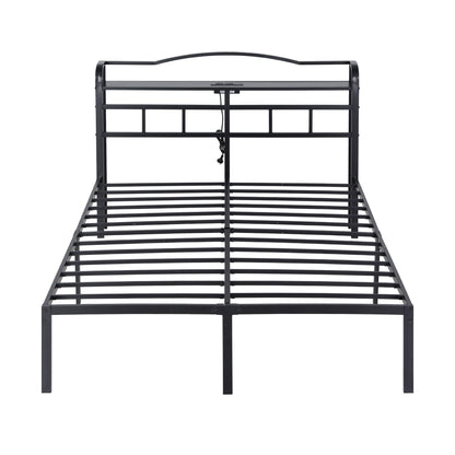 Queen Bed Frame Charging Station Storage | HomeAndLiving - 3