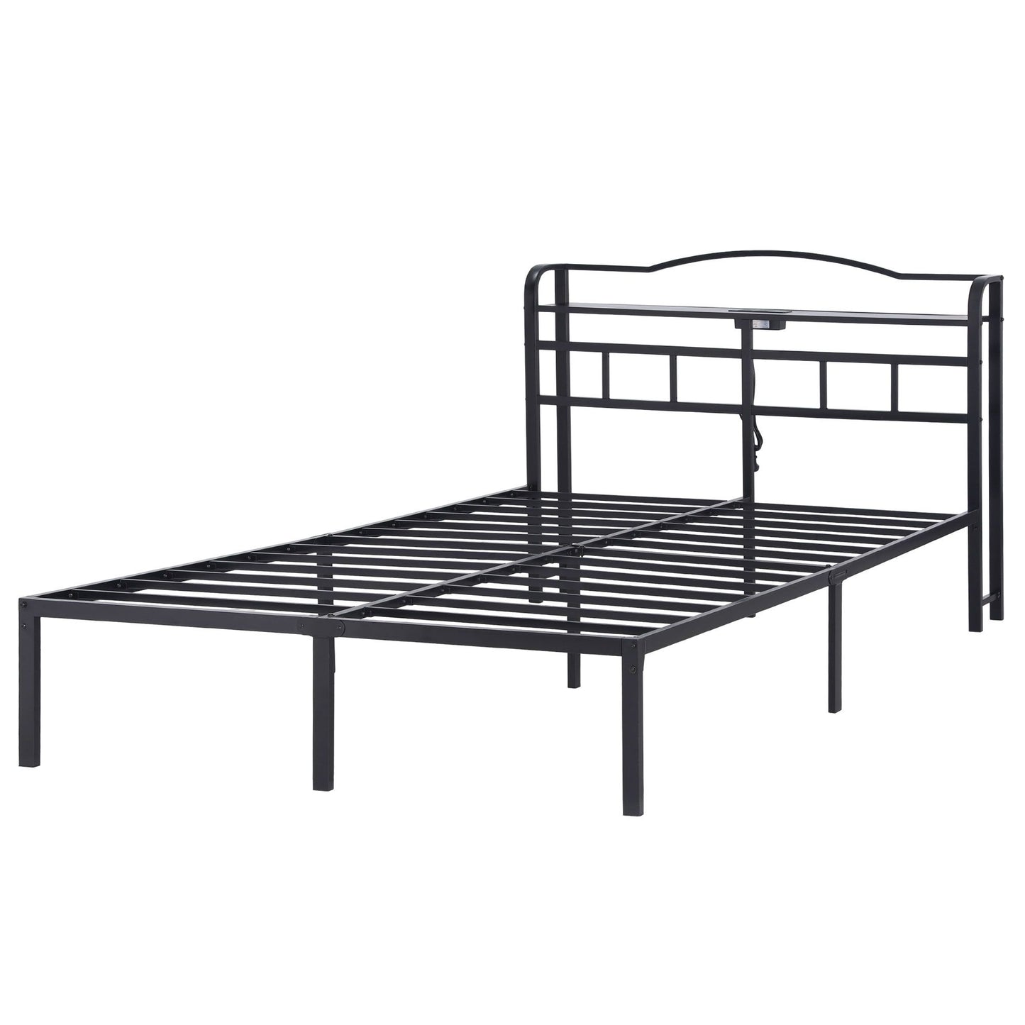 Queen Bed Frame Charging Station Storage | HomeAndLiving - 7