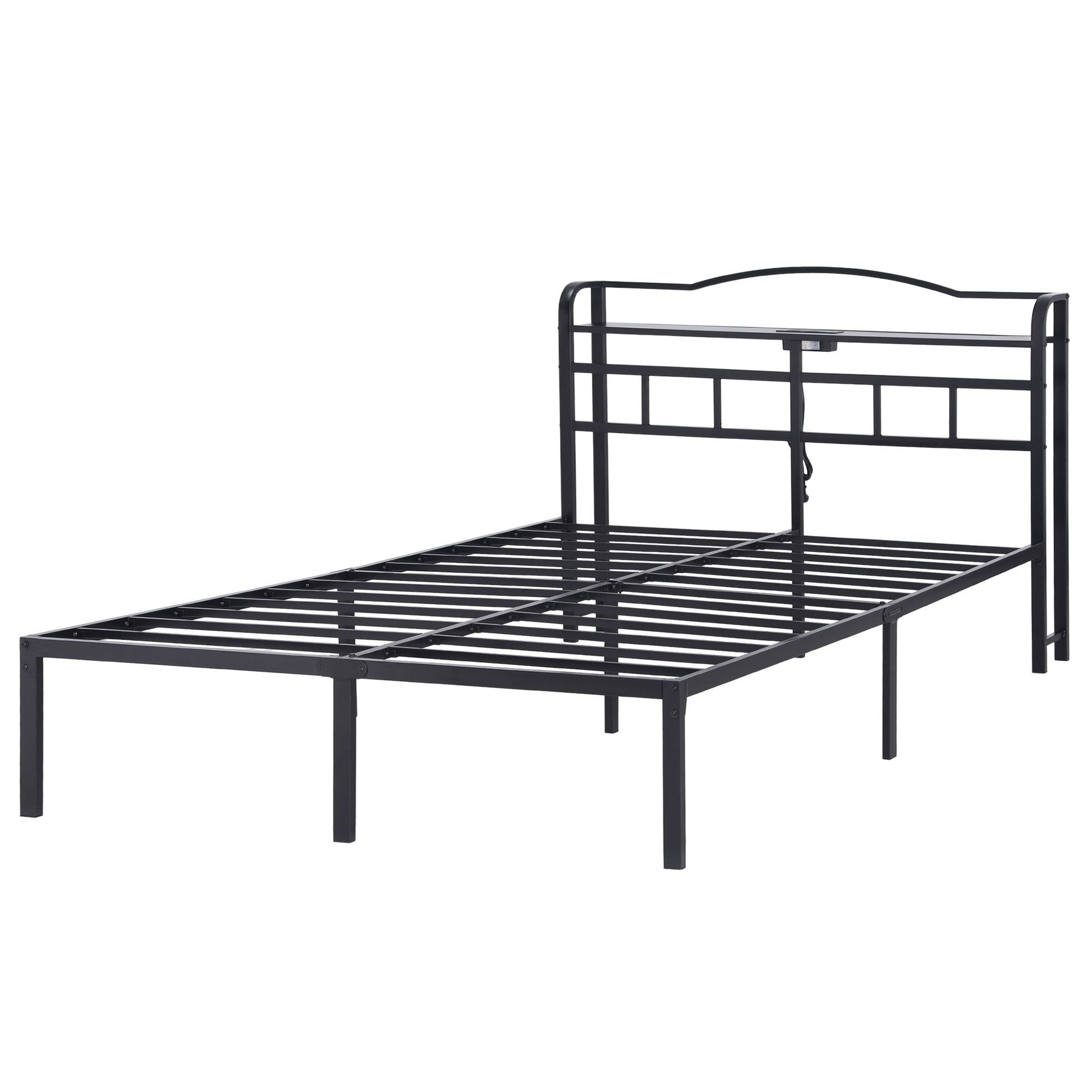 Queen Bed Frame Charging Station Storage | HomeAndLiving - 7