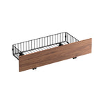 2x Bed Frame Storage Drawers with Wheels Metal Brown