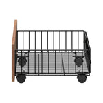 2x Bed Frame Storage Drawers with Wheels Metal Brown