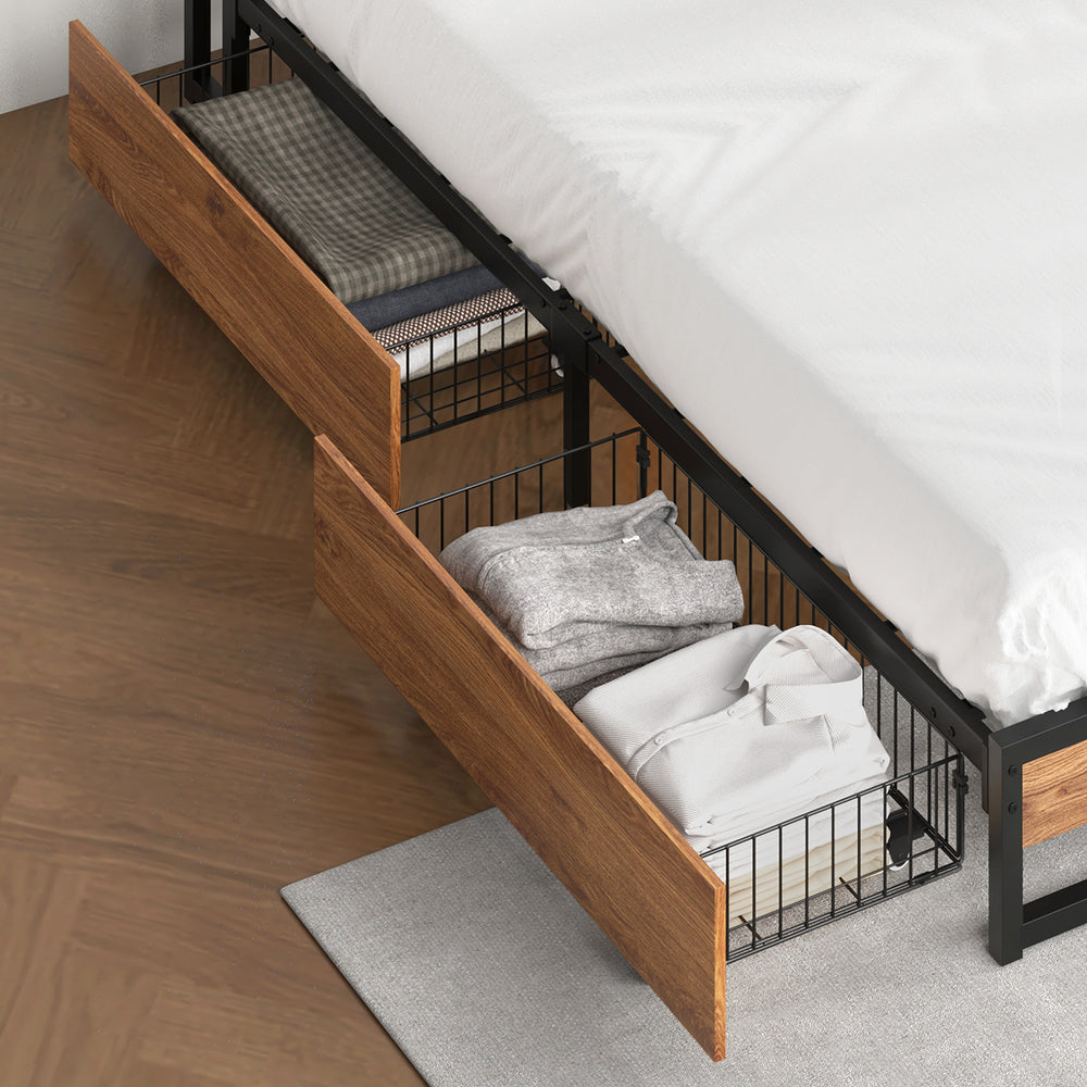 Under Bed Storage Drawers Steel Brown | HomeAndLiving
