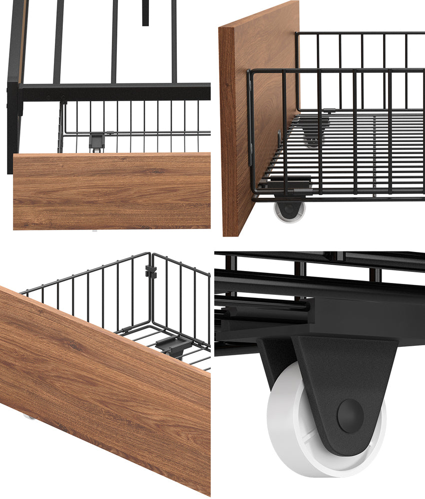 Under Bed Storage Drawers 4x Wheels Brown | HomeAndLiving