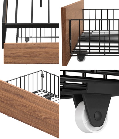 Under Bed Storage Drawers 4x Wheels Brown | HomeAndLiving