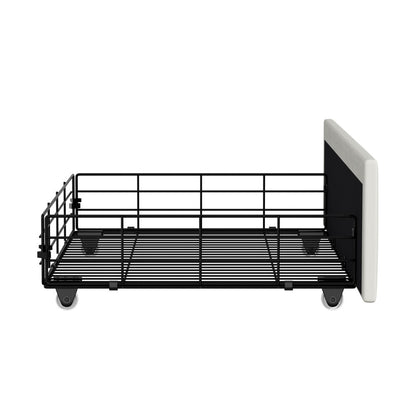 Bed Frame With Trundle Storage Metal Drawers White 2&4 Draws